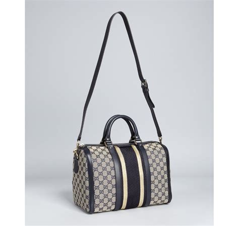 navy gucci boston bag|Gucci bamboo hobo bag.